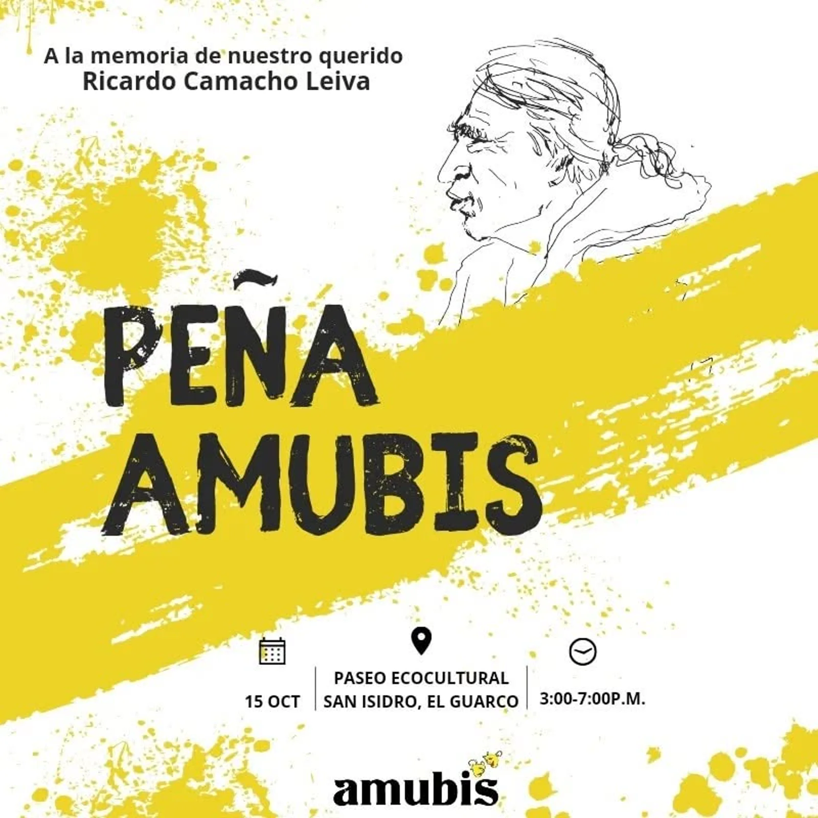 Afiche de Peña Amubis · Homenaje a Ricardo Camacho Leiva