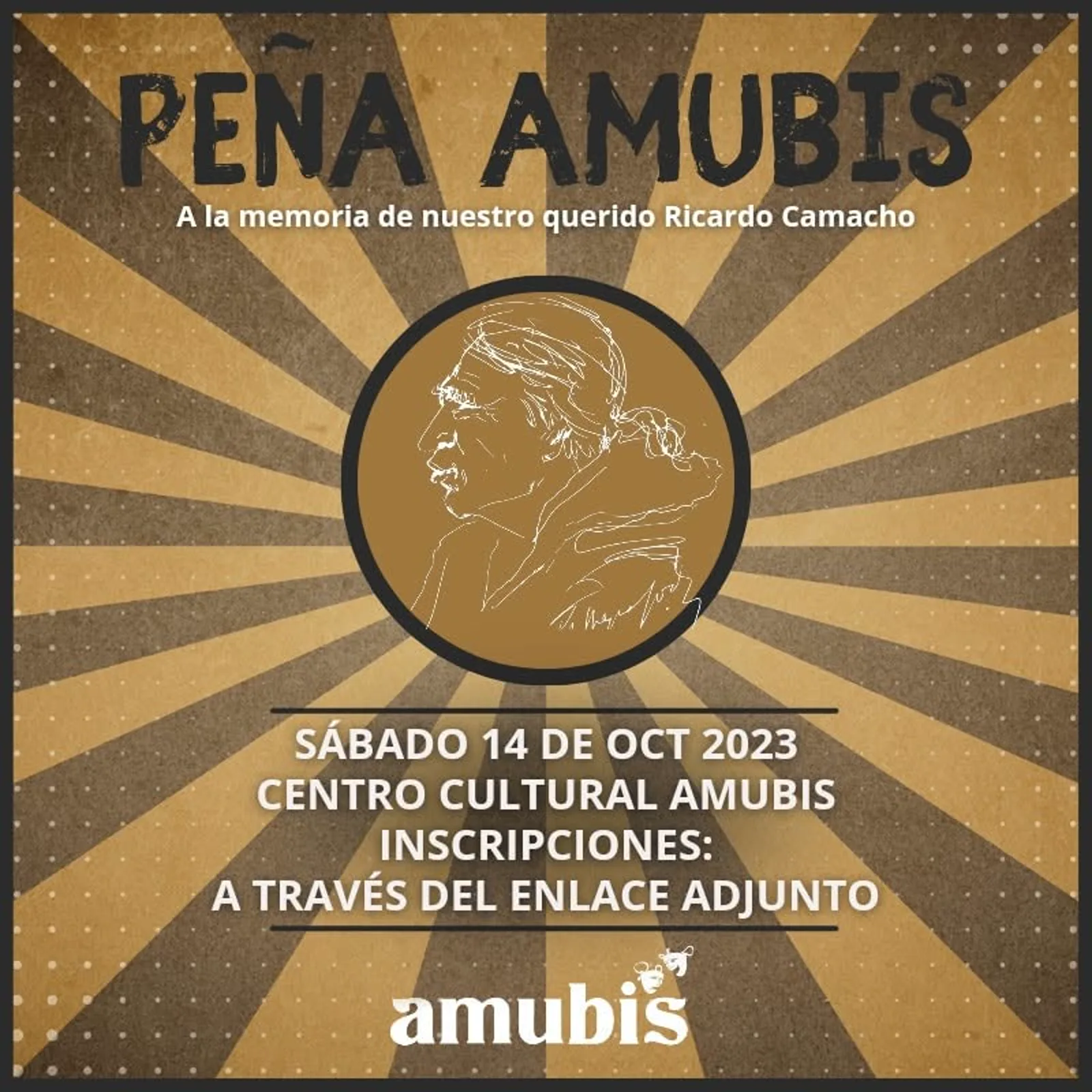 Afiche de Peña Amubis · Homenaje a Ricardo Camacho