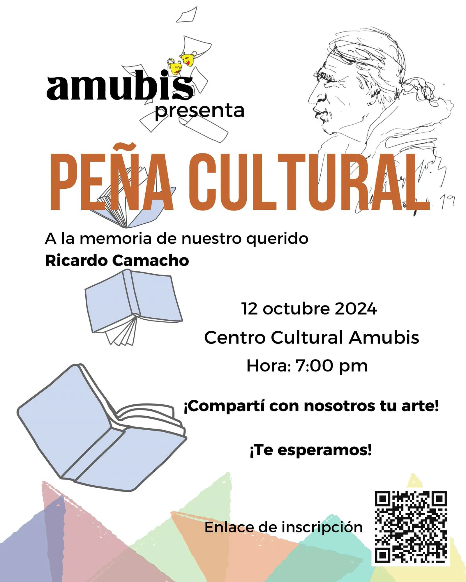 Afiche de Peña Cultural · Homenaje a Ricardo Camacho