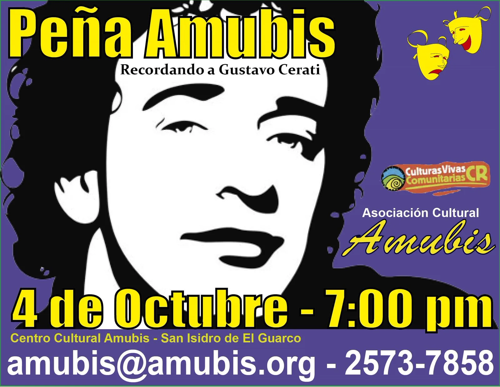 Afiche de Peña Amubis · Recordando a Gustavo Cerati
